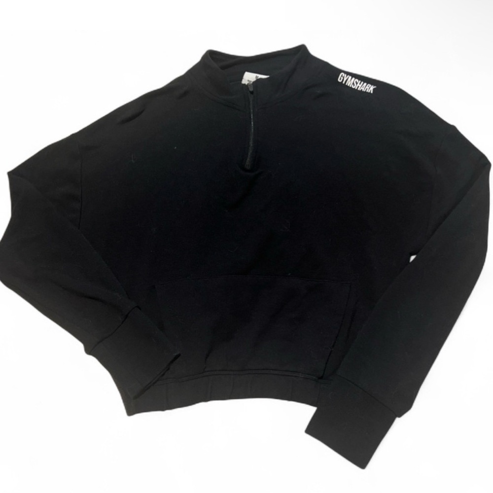 Gymshark Black Quarter-Zip Pullover Sweatshirt-EUC